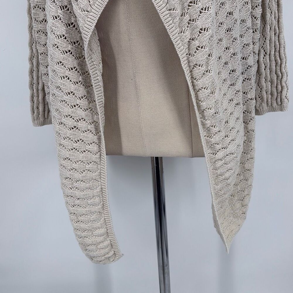 J.Jill Pointelle Open Front Drape Front Cardigan … - image 7